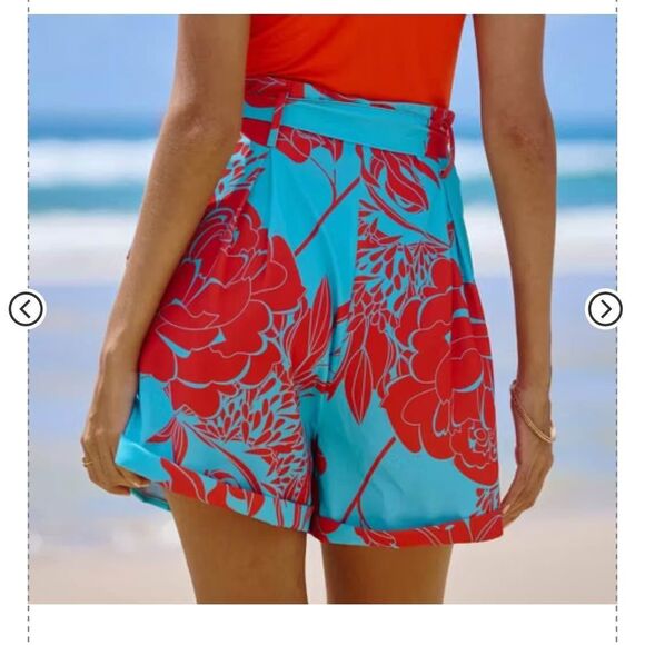 Women's Floral Tie-Waist Wide Leg Shorts - Cupshe - Picture 2 of 4